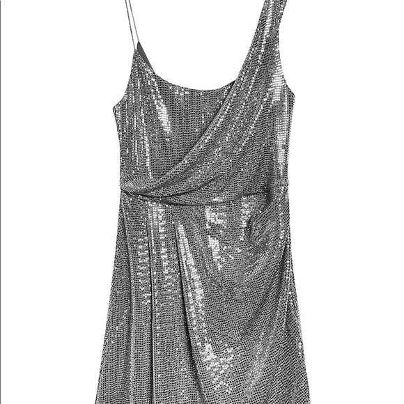 Topshop Drape Sequin Mini Dress - Picture 3 of 6